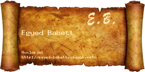 Egyed Babett névjegykártya